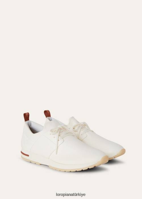 Loro Piana ayakkabı FZ0H1417 beyaz (1000) erkekler 360° esnek yürüyüş bağcıksız spor ayakkabı