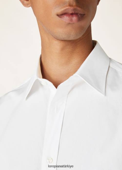 Loro Piana Giyim FZ0H1037 optik beyaz (1005) erkekler uluslararası gömlek