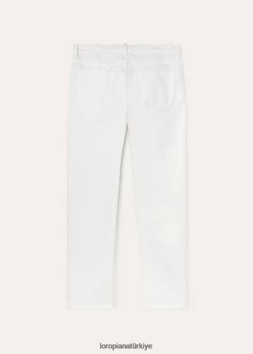 Loro Piana Giyim FZ0H985 optik beyaz (1005) erkekler quarona beş cepli pantolon