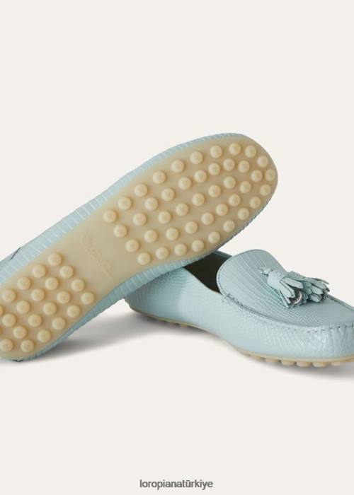Loro Piana ayakkabı FZ0H664 gök mavisi safir (60eu) kadınlar nokta taban loafer'lar