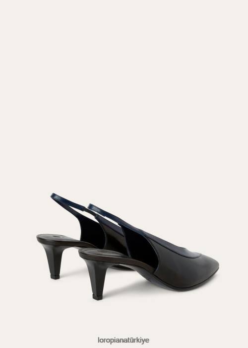 Loro Piana ayakkabı FZ0H715 siyah/mürekkep şişesi (b4c3) kadınlar rebecca arkası açık iskarpin