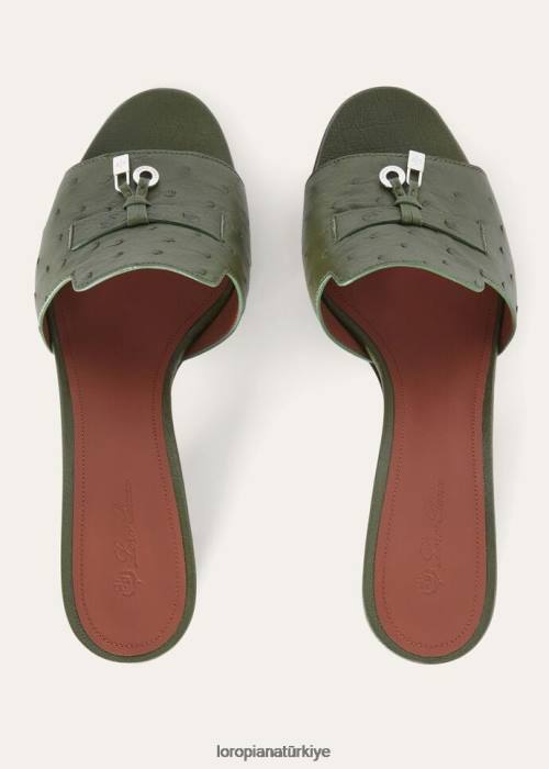 Loro Piana ayakkabı FZ0H734 koyu liken yeşili (50om) kadınlar yaz takılar sandaletler