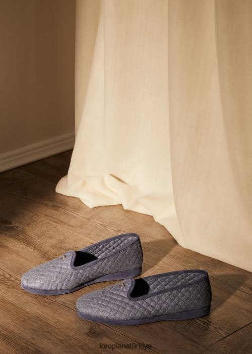Loro Piana ayakkabı FZ0H416 açık mavi şekerli kağıt mel (60b9) kadınlar klasik terlik