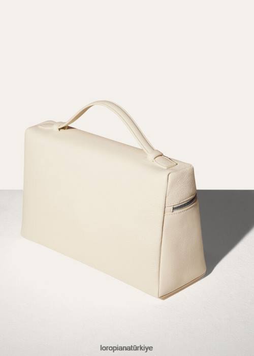 Loro Piana deri ürünleri FZ0H495 fısıltı beyazı (1615) kadınlar ekstra cep çantası l27
