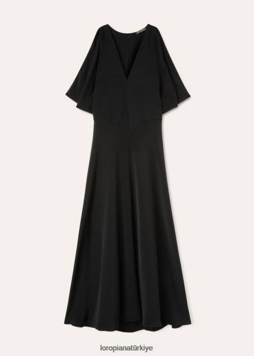Loro Piana Giyim FZ0H253 siyah (8000) kadınlar milena elbise
