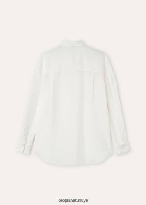 Loro Piana Giyim FZ0H215 beyaz (1000) kadınlar jayla gömlek