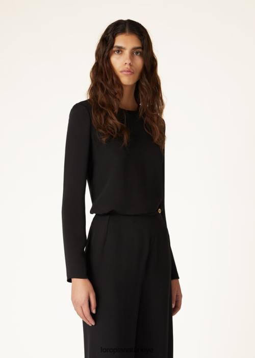 Loro Piana Giyim FZ0H216 siyah (8000) kadınlar melekotu gömleği